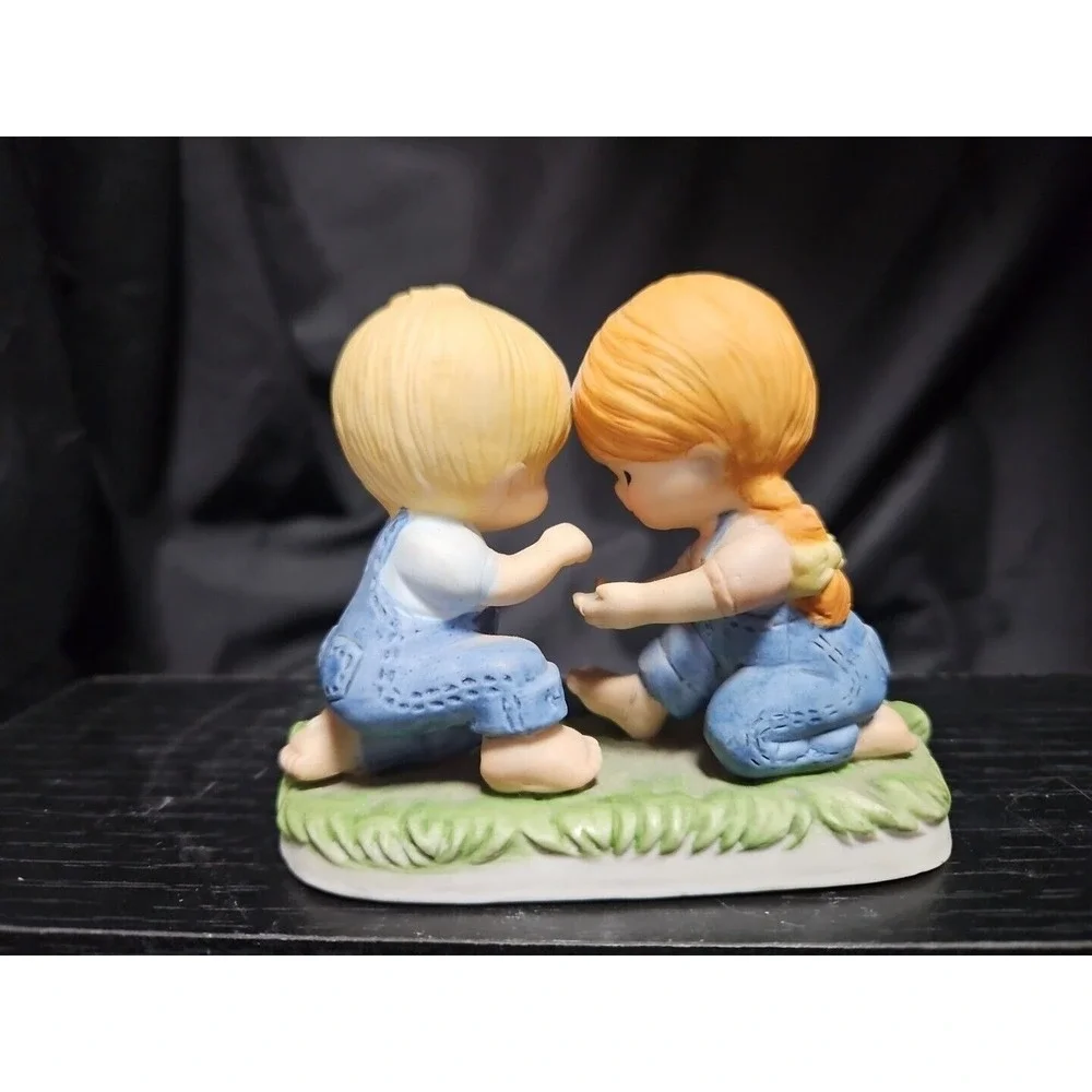 VTG 1980‎ Enesco Country Cousins Figurine - Katie & Scooter Playing Hand Games